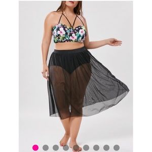 Plus Size Floral Swimsuit